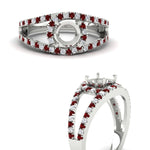 Load image into Gallery viewer, halo-swirl-semi-mount-diamond-engagement-ring-with-ruby-in-FD-11180SMRGRUDRANGLE3-NL-WG
