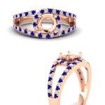 Load image into Gallery viewer, halo-swirl-semi-mount-diamond-engagement-ring-with-sapphire-in-FD-11180SMRGSABLANGLE3-NL-RG
