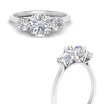 Load image into Gallery viewer, halo-under-diamond-3-stone-round-cut-engagement-ring-in-FD10616ROR-ANGLE3-NL-WG
