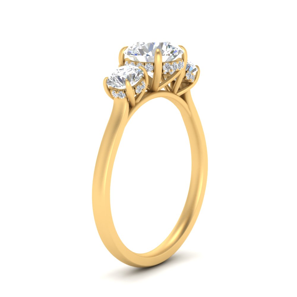 halo-under-diamond-3-stone-round-cut-engagement-ring-in-FD10616ROR-ANGLE3-NL-YG