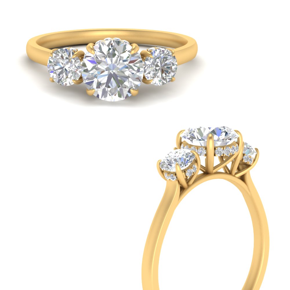 halo-under-diamond-3-stone-round-cut-engagement-ring-in-FD10616ROR-ANGLE3-NL-YG
