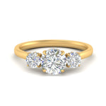 Load image into Gallery viewer, halo-under-diamond-3-stone-round-cut-engagement-ring-in-FD10616ROR-ANGLE3-NL-YG
