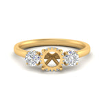 Load image into Gallery viewer, halo-under-diamond-3-stone-semi-mount-engagement-ring-in-FD10616SMR-ANGLE3-NL-YG
