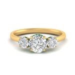 Load image into Gallery viewer, halo-under-emerald-3-stone-round-cut-engagement-ring-in-FD10616RORGEMGR-ANGLE3-NL-YG
