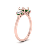 Load image into Gallery viewer, halo-under-emerald-3-stone-semi-mount-engagement-ring-in-FD10616SMRGEMGR-ANGLE3-NL-RG
