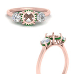 Load image into Gallery viewer, halo-under-emerald-3-stone-semi-mount-engagement-ring-in-FD10616SMRGEMGR-ANGLE3-NL-RG

