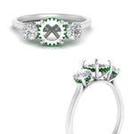 Load image into Gallery viewer, halo-under-emerald-3-stone-semi-mount-engagement-ring-in-FD10616SMRGEMGR-ANGLE3-NL-WG
