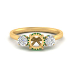 Load image into Gallery viewer, halo-under-emerald-3-stone-semi-mount-engagement-ring-in-FD10616SMRGEMGR-ANGLE3-NL-YG
