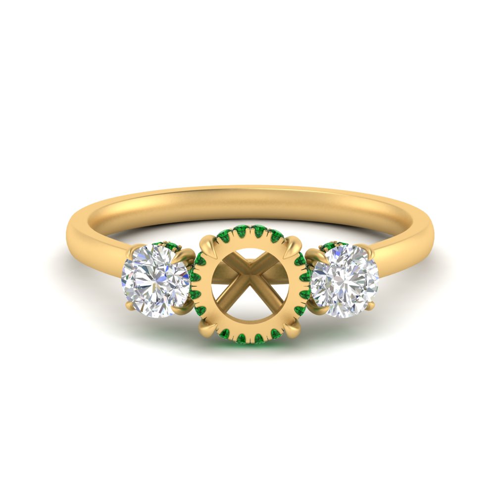 halo-under-emerald-3-stone-semi-mount-engagement-ring-in-FD10616SMRGEMGR-ANGLE3-NL-YG
