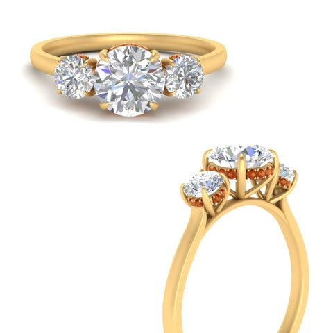 halo-under-orange-sapphire-3-stone-round-cut-engagement-ring-in-FD10616RORGSAOR-ANGLE3-NL-YG