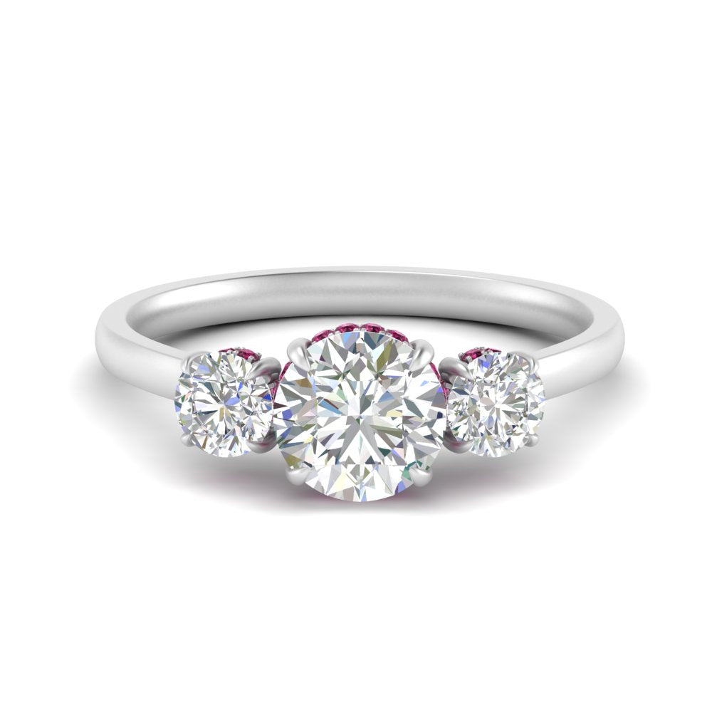 halo-under-pink-sapphire-3-stone-round-cut-engagement-ring-in-FD10616RORGSADRPI-ANGLE3-NL-WG