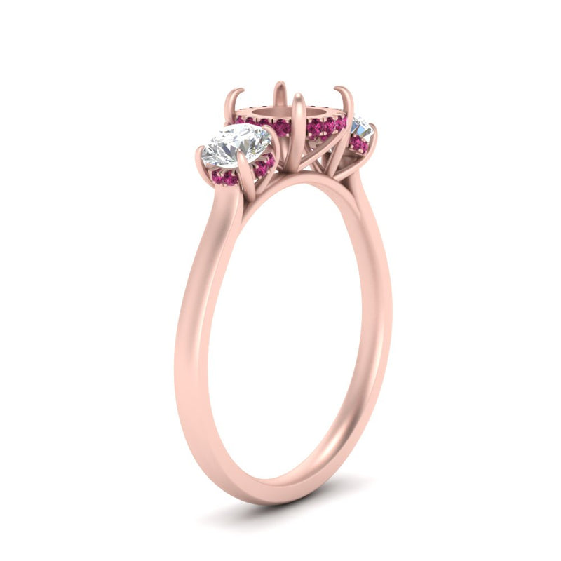 halo-under-pink-sapphire-3-stone-semi-mount-engagement-ring-in-FD10616SMRGSADRPI-ANGLE3-NL-RG
