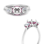 Load image into Gallery viewer, halo-under-pink-sapphire-3-stone-semi-mount-engagement-ring-in-FD10616SMRGSADRPI-ANGLE3-NL-WG
