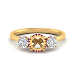 Load image into Gallery viewer, halo-under-pink-sapphire-3-stone-semi-mount-engagement-ring-in-FD10616SMRGSADRPI-ANGLE3-NL-YG
