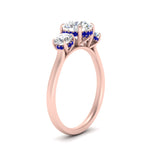 Load image into Gallery viewer, halo-under-sapphire-3-stone-round-cut-engagement-ring-in-FD10616RORGSABL-ANGLE3-NL-RG
