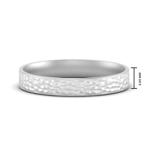 Hammered Finish Mens Wedding Band