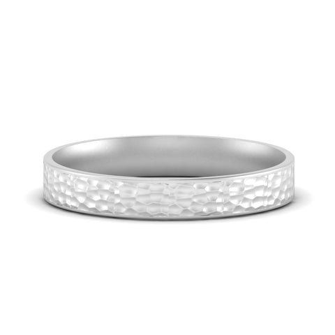 Hammered Finish Mens Wedding Band