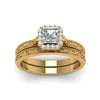 Load image into Gallery viewer, hand-engraved-asscher-cut-halo-diamond-wedding-ring-set-in-yellow-gold-FD8588ASANGLE5-NL-YG?v=1757665135