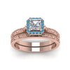 Load image into Gallery viewer, hand-engraved-asscher-cut-halo-diamond-wedding-ring-set-with-blue-topaz-in-rose-gold-FD8588ASGICBLTOANGLE5-NL-RG?v=1757665132