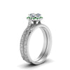 Load image into Gallery viewer, hand-engraved-asscher-cut-halo-diamond-wedding-ring-set-with-emerald-in-white-gold-FD8588ASGEMGRANGLE2-NL-WG?v=1757665132