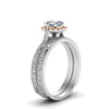 Load image into Gallery viewer, hand-engraved-asscher-cut-halo-diamond-wedding-ring-set-with-orange-sapphire-in-white-gold-FD8588ASGSAORANGLE2-NL-WG?v=1757665132