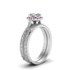 Load image into Gallery viewer, hand-engraved-asscher-cut-halo-diamond-wedding-ring-set-with-pink-sapphire-in-white-gold-FD8588ASGSADRPIANGLE2-NL-WG?v=1757665133