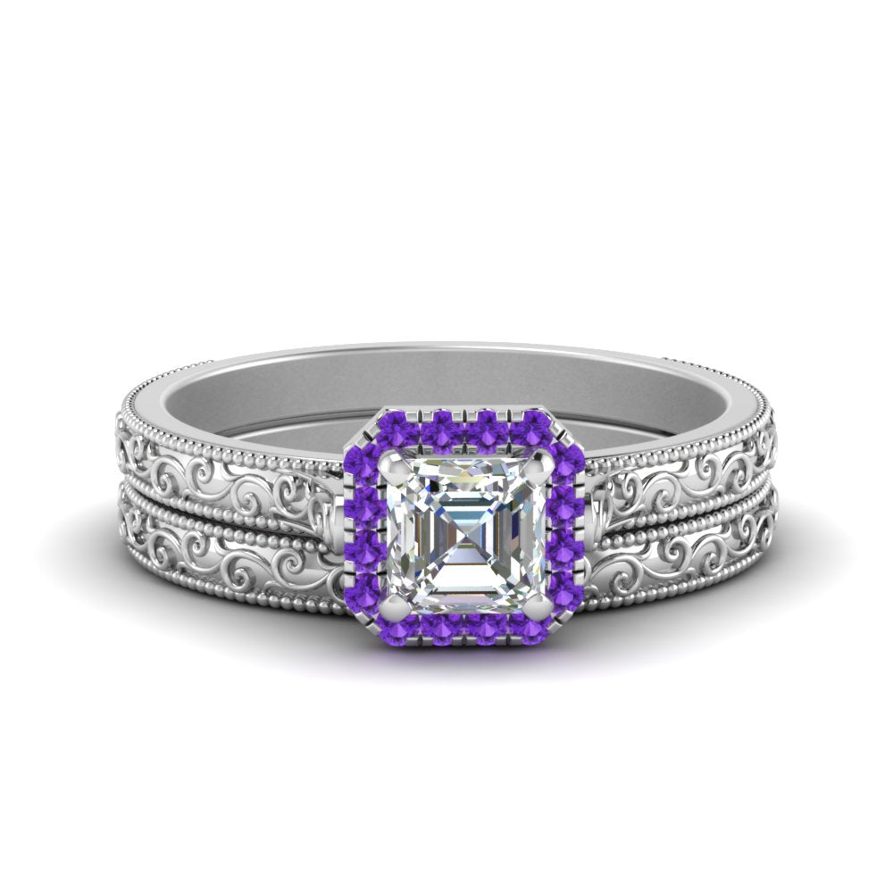 hand-engraved-asscher-cut-halo-diamond-wedding-ring-set-with-purple-topaz-in-white-gold-FD8588ASGVITO-NL-WG_b0c00d8a-6353-4442-89dc-fdc2fe84a51e?v=1757665308