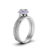 Load image into Gallery viewer, hand-engraved-asscher-cut-halo-diamond-wedding-ring-set-with-purple-topaz-in-white-gold-FD8588ASGVITOANGLE2-NL-WG_b77a0db2-fb62-4646-a848-e9d33c4f7fae?v=1757665308
