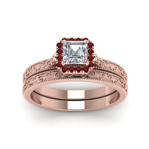 hand-engraved-asscher-cut-halo-diamond-wedding-ring-set-with-ruby-in-rose-gold-FD8588ASGRUDRANGLE5-NL-RG?v=1757665132