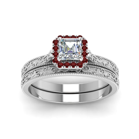 hand-engraved-asscher-cut-halo-diamond-wedding-ring-set-with-ruby-in-white-gold-FD8588ASGRUDRANGLE5-NL-WG?v=1757665132