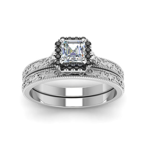 hand-engraved-asscher-cut-halo-wedding-ring-set-with-black-diamond-in-white-gold-FD8588ASGBLACKANGLE5-NL-WG?v=1757665132