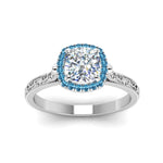 Load image into Gallery viewer, hand-engraved-cushion-cut-halo-diamond-engagement-ring-with-blue-topaz-in-white-gold-FD8588CURGICBLTOANGLE5-NL-WG?v=1757588307
