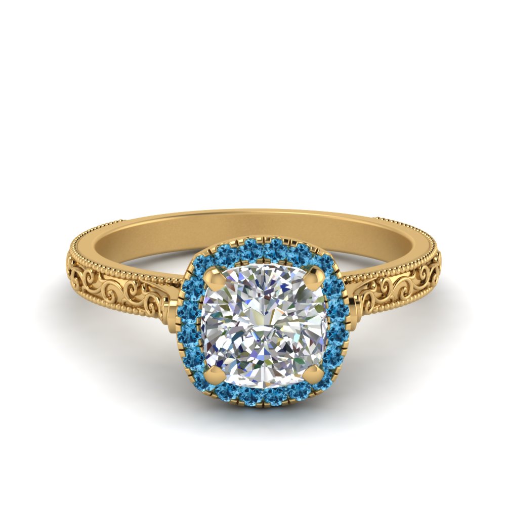 hand-engraved-cushion-cut-halo-diamond-engagement-ring-with-blue-topaz-in-yellow-gold-FD8588CURGICBLTO-NL-YG?v=1757588306