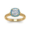 Load image into Gallery viewer, hand-engraved-cushion-cut-halo-diamond-engagement-ring-with-blue-topaz-in-yellow-gold-FD8588CURGICBLTOANGLE5-NL-YG_1cb2b24c-09d5-4120-9eea-dd3667c9edb9?v=1757588485