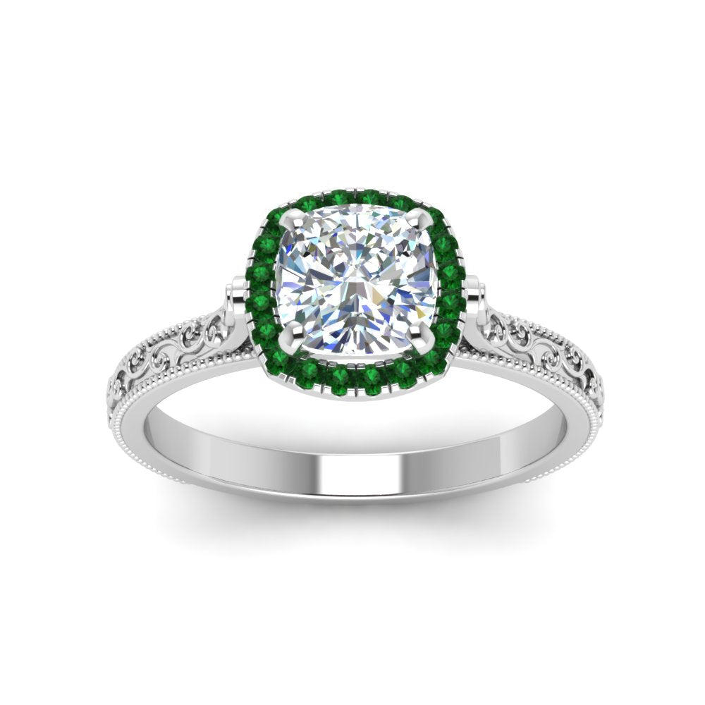 hand-engraved-cushion-cut-halo-diamond-engagement-ring-with-emerald-in-white-gold-FD8588CURGEMGRANGLE5-NL-WG?v=1757588306