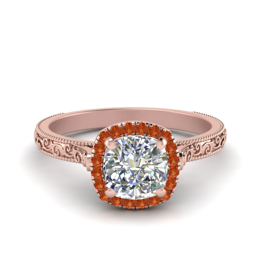 hand-engraved-cushion-cut-halo-diamond-engagement-ring-with-orange-sapphire-in-rose-gold-FD8588CURGSAOR-NL-RG?v=1757588306