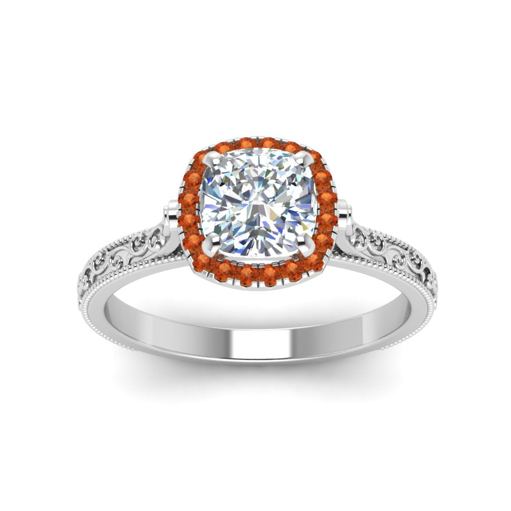 hand-engraved-cushion-cut-halo-diamond-engagement-ring-with-orange-sapphire-in-white-gold-FD8588CURGSAORANGLE5-NL-WG?v=1757588307
