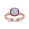 Load image into Gallery viewer, hand-engraved-cushion-cut-halo-diamond-engagement-ring-with-pink-sapphire-in-rose-gold-FD8588CURGSADRPIANGLE5-NL-RG_8c872b42-5492-415f-9024-bde8e97291ce?v=1757588485