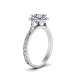 Load image into Gallery viewer, hand-engraved-cushion-cut-halo-diamond-engagement-ring-with-purple-topaz-in-white-gold-FD8588CURGVITOANGLE2-NL-WG?v=1757588307
