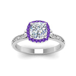 Load image into Gallery viewer, hand-engraved-cushion-cut-halo-diamond-engagement-ring-with-purple-topaz-in-white-gold-FD8588CURGVITOANGLE5-NL-WG?v=1757588307
