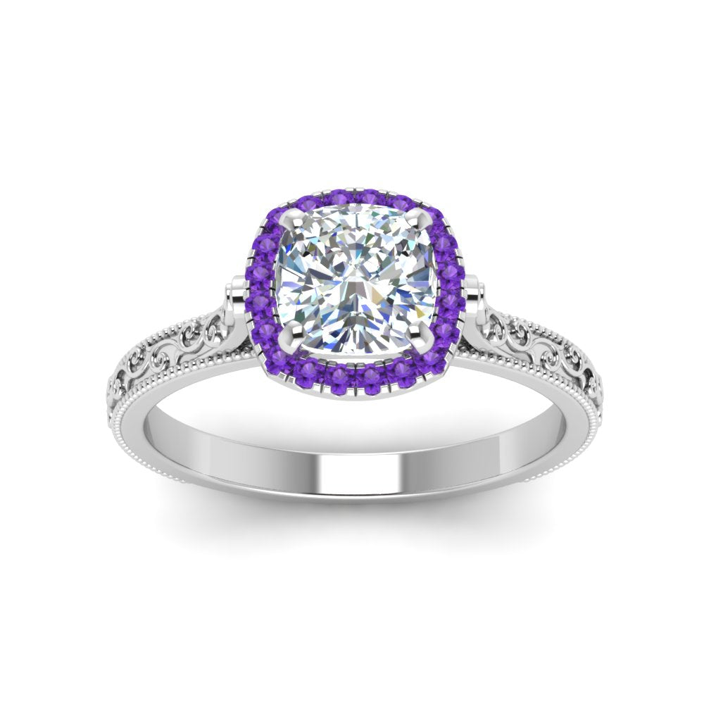 hand-engraved-cushion-cut-halo-diamond-engagement-ring-with-purple-topaz-in-white-gold-FD8588CURGVITOANGLE5-NL-WG?v=1757588307