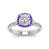 Load image into Gallery viewer, hand-engraved-cushion-cut-halo-diamond-engagement-ring-with-purple-topaz-in-white-gold-FD8588CURGVITOANGLE5-NL-WG_1464b5f9-fdd3-4ceb-98fd-93b630a83a47?v=1757588486
