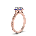 Load image into Gallery viewer, hand-engraved-cushion-cut-halo-diamond-engagement-ring-with-sapphire-in-rose-gold-FD8588CURGSABLANGLE2-NL-RG?v=1757588306
