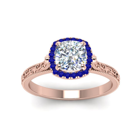 hand-engraved-cushion-cut-halo-diamond-engagement-ring-with-sapphire-in-rose-gold-FD8588CURGSABLANGLE5-NL-RG?v=1757588307