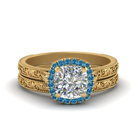 hand-engraved-cushion-cut-halo-diamond-wedding-ring-set-with-blue-topaz-in-yellow-gold-FD8588CUGICBLTO-NL-YG?v=1757665151