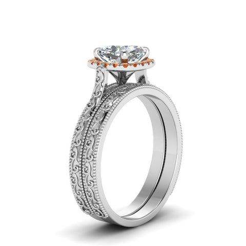 hand-engraved-cushion-cut-halo-diamond-wedding-ring-set-with-orange-sapphire-in-white-gold-FD8588CUGSAORANGLE2-NL-WG?v=1757665151
