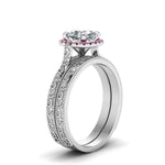 Load image into Gallery viewer, hand-engraved-cushion-cut-halo-diamond-wedding-ring-set-with-pink-sapphire-in-white-gold-FD8588CUGSADRPIANGLE2-NL-WG_f2fed01e-655c-48e5-a746-51ebe8e3dc09?v=1757665318
