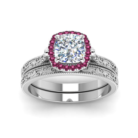 hand-engraved-cushion-cut-halo-diamond-wedding-ring-set-with-pink-sapphire-in-white-gold-FD8588CUGSADRPIANGLE5-NL-WG?v=1757665151