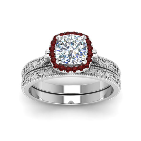 hand-engraved-cushion-cut-halo-diamond-wedding-ring-set-with-ruby-in-white-gold-FD8588CUGRUDRANGLE5-NL-WG?v=1757665151