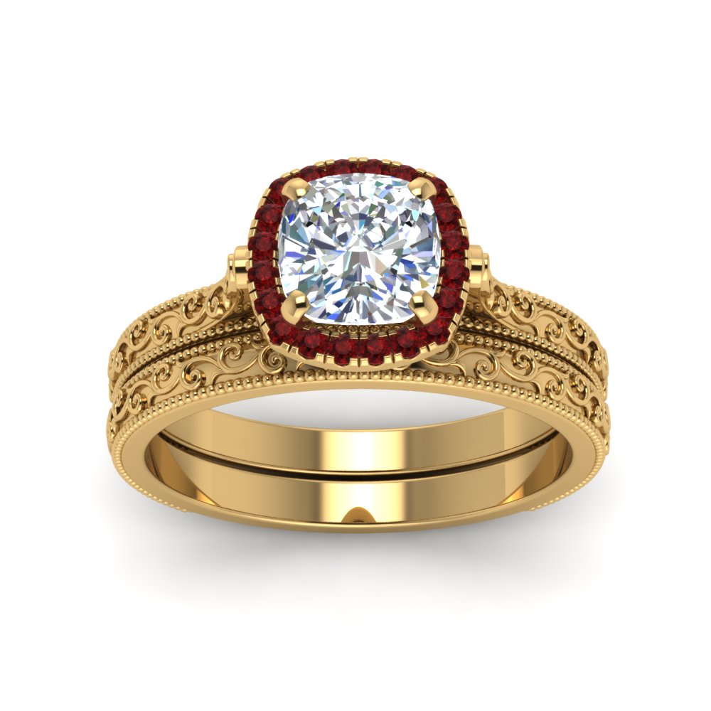hand-engraved-cushion-cut-halo-diamond-wedding-ring-set-with-ruby-in-yellow-gold-FD8588CUGRUDRANGLE5-NL-YG_38ed2da3-2043-4c02-b7a0-5f556afdba55?v=1757665317